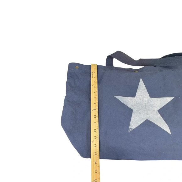 Vintage Addiction Star Large Washed Canvas Tote Bag with Small Pouch - Picture 8 of 10